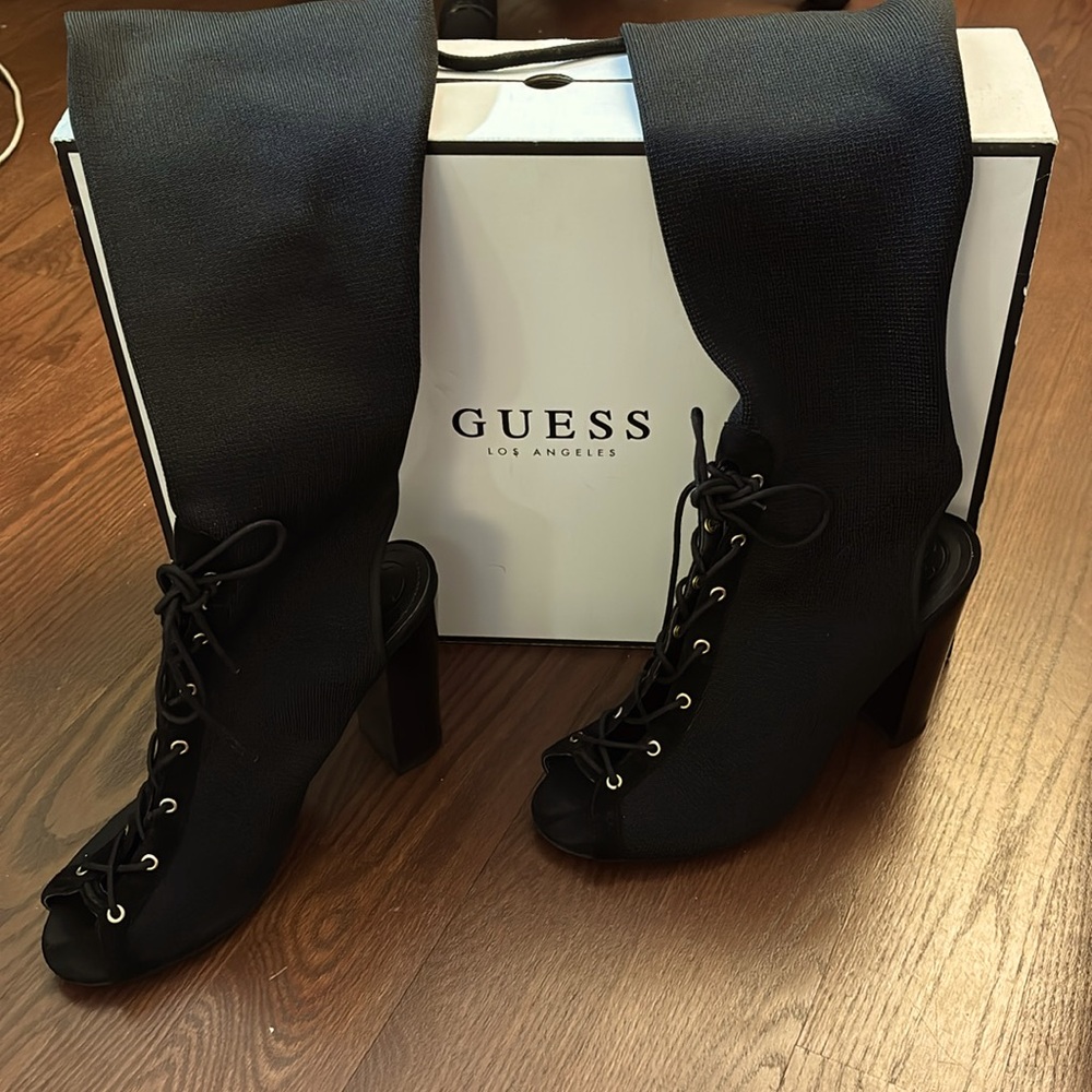 Guess Thigh High Black Sandals (Size 10)